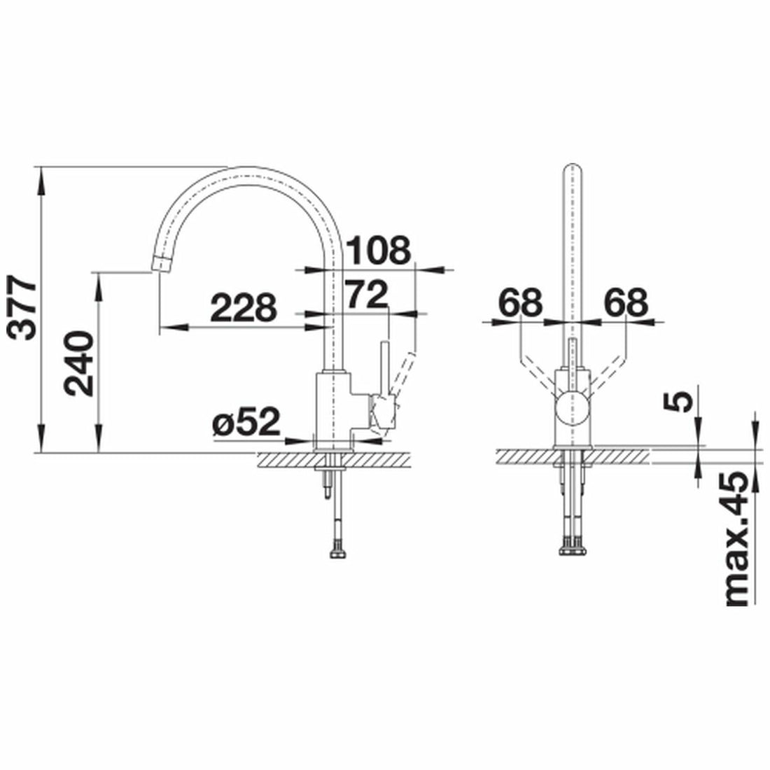 Blanco MIDA XL Single Lever Mixer Tap Anthracite MIDAXLA