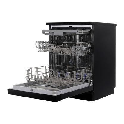 Omega 60cm Freestanding Dishwasher Black Stainless Steel ODWF6014BX