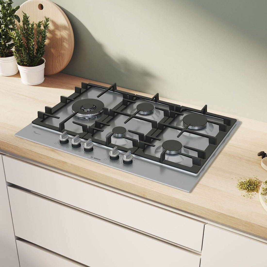 Bosch Series 6 75cm Gas Cooktop with Flame Select PCS7A5I90A
