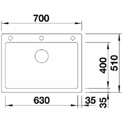 Blanco PLEON 8 Single Bowl Inset Sink Black PLEON8BK5