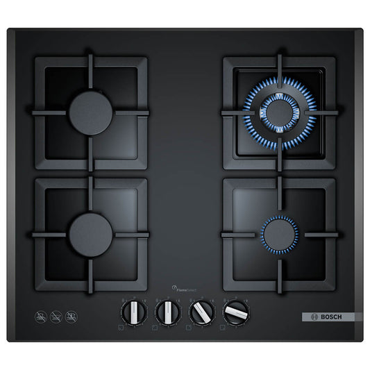 Bosch 60cm Series 6 Gas Cooktop Black Tempered Glass PPH6A6B21A