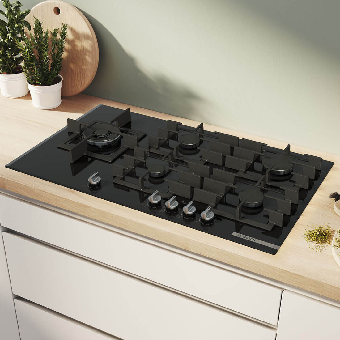 Bosch Series 6 90cm Gas Cooktop with Wok Burner PPM9A6I40A