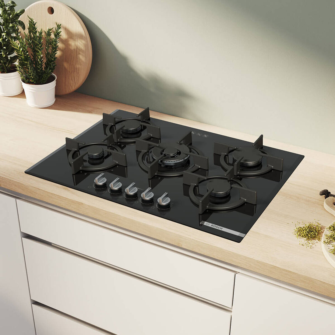 Bosch Series 6 75cm Gas Cooktop with Wok Burner PPQ7A6I10A