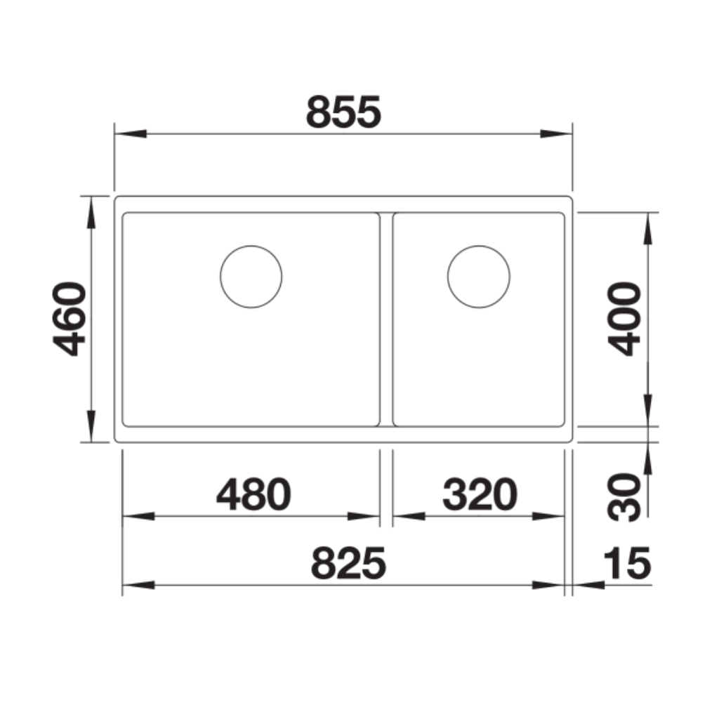 Blanco Subline Double Bowl Undermount Sink White SUB480320UWK5 (Factory Clearance) (Copy)