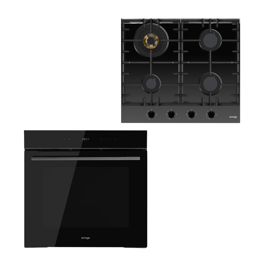 Omega 60cm Pyrolytic Cooking Pack OCGG604WB + OBOP6016AM