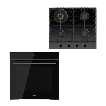 Omega 60cm Pyrolytic Cooking Pack OCGG604WB + OBOP6016AM