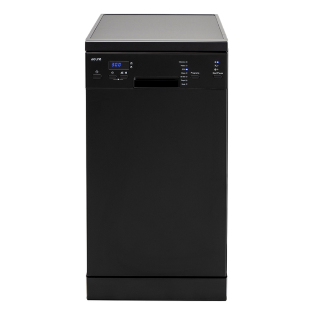 Euro Appliances Freestanding Slimline 45cm Dishwasher Black EDS45BK