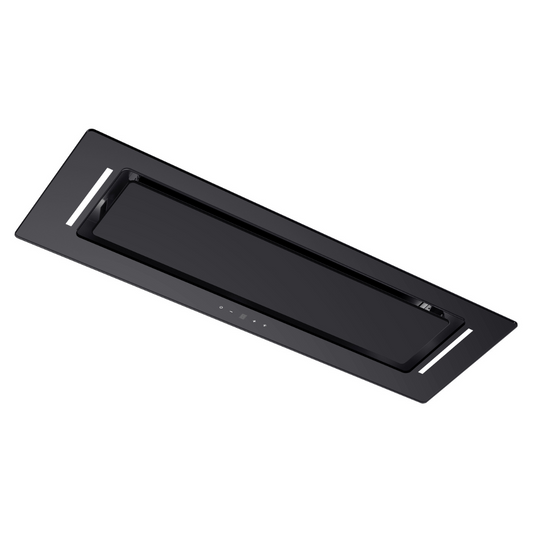 Schweigen 90cm Black Glass Undermount Rangehood BGUM9B