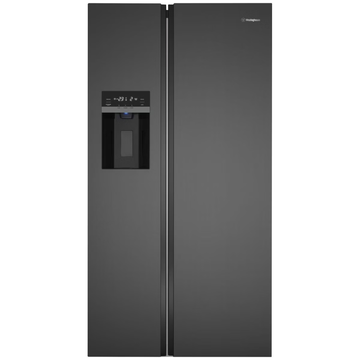 Westinghouse 596L Side By Side Fridge with Plumber Water Dispenser and Ice Maker Matte Black WSE6670BA