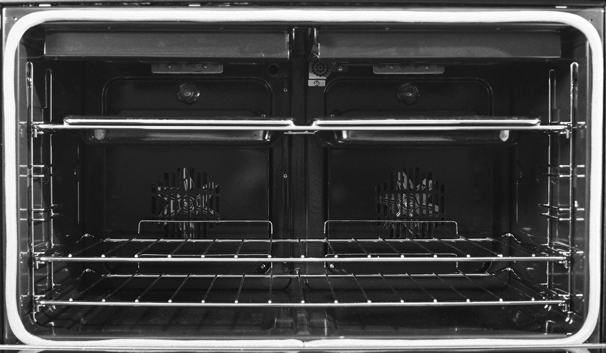 Falcon 90cm Professional FXP Freestanding Dual Fuel Pyrolytic Oven/Stove Black and Chrome PROP90FXPDFGBCH (Ex-Display)