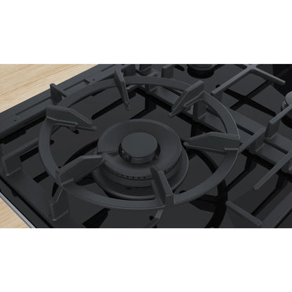 Bosch Series 8 Accentline 90cm Gas Cooktop Ceramic Glass Black PRS9A6L70A