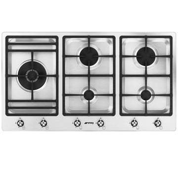 Smeg 90cm Classic 5 Burner Stainless Steel Cooktop PSA9062