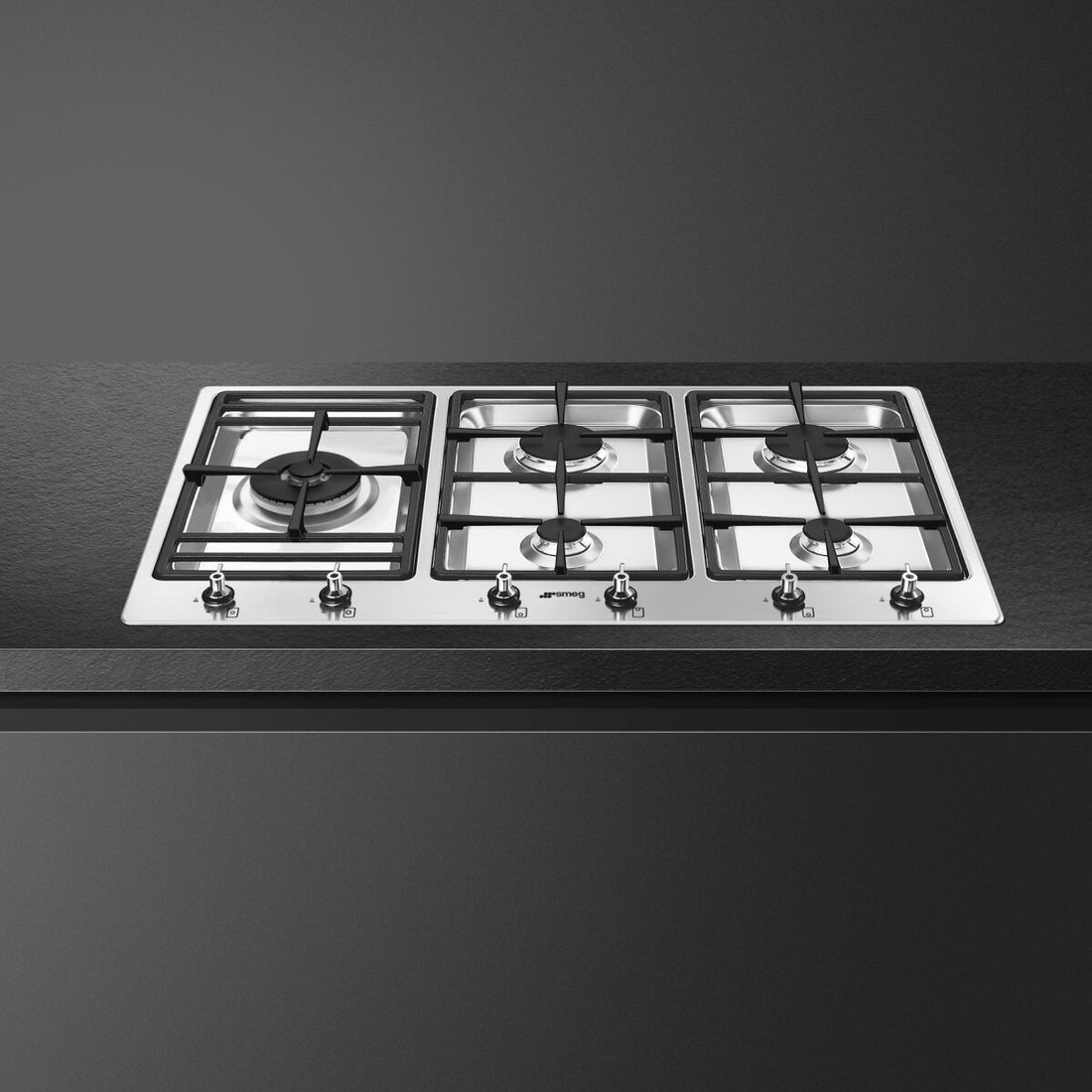 Smeg 90cm Classic 5 Burner Stainless Steel Cooktop PSA9062