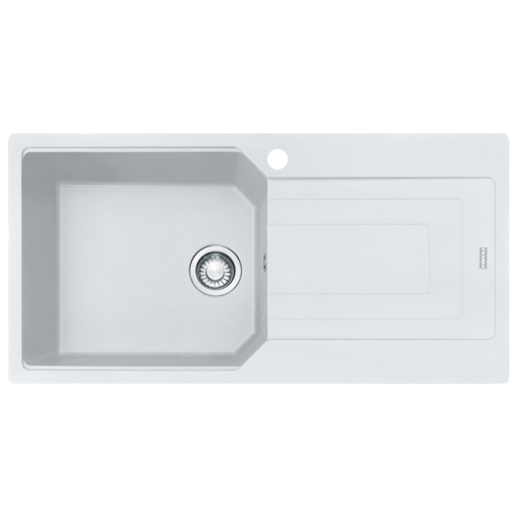 Franke Urban Fraganite Single Bowl Sink with Right Hand Drainer Polar White UBG611-100PWRHD