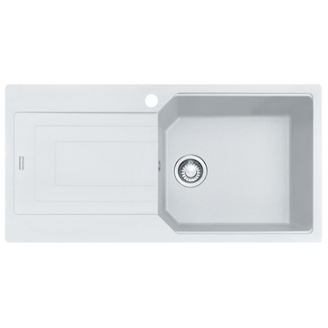 Franke Urban Fraganite Single Bowl Sink with Left Hand Drainer Polar White UBG611-100PWLHD