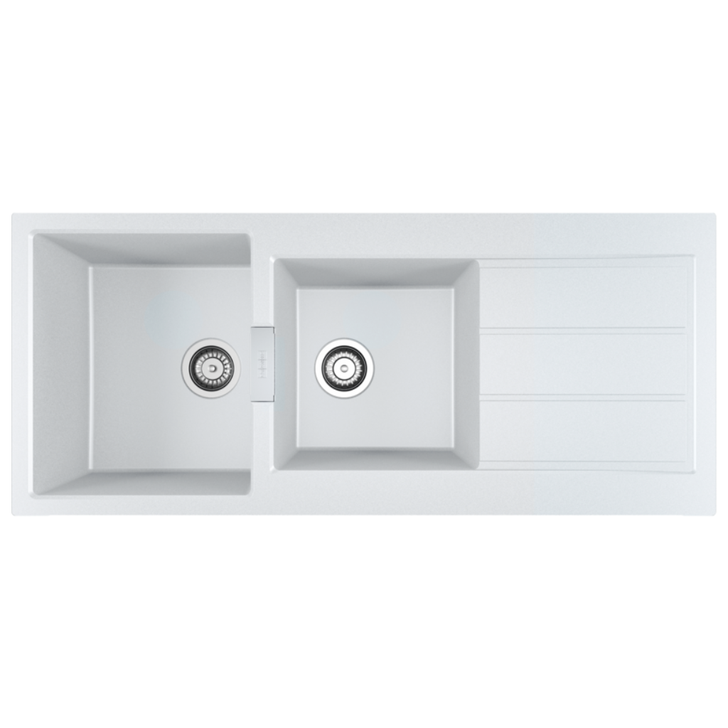Franke Sirius 2.0 Double Bowl Sink with Drainer Polar White S2D621PW
