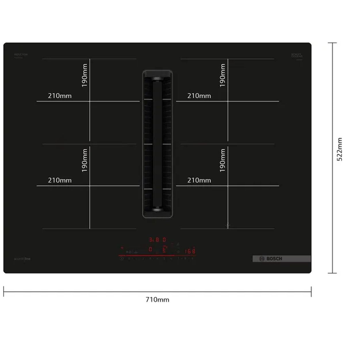 Bosch 70cm Series 6 Induction Cooktop with Downdraft Ventilation PVQ711H26E