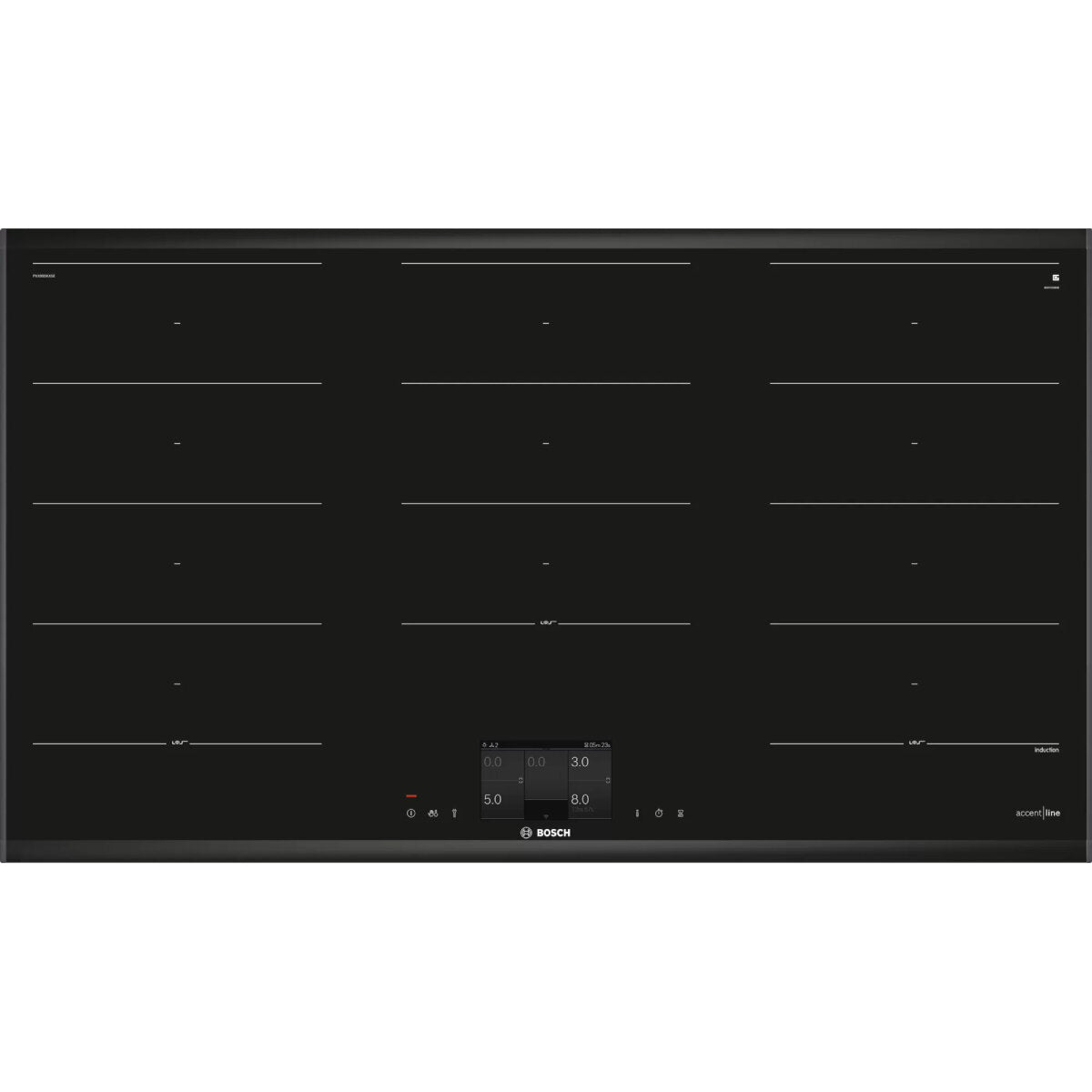 Bosch Series 8 Accentline 90cm Flex Induction Cooktop Black PXX995KX5E