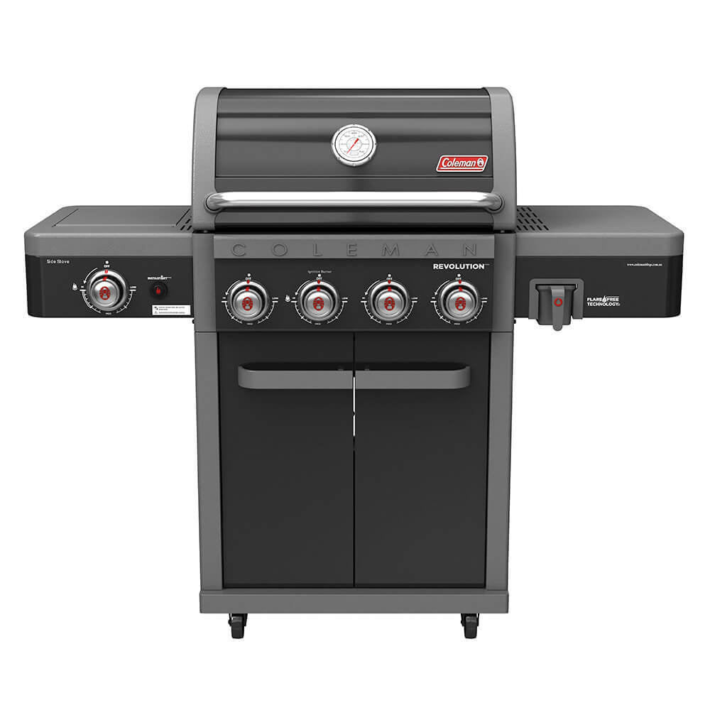 Coleman Revolution 4 Burner BBQ w/Side Burner Black Gloss REV4BGL