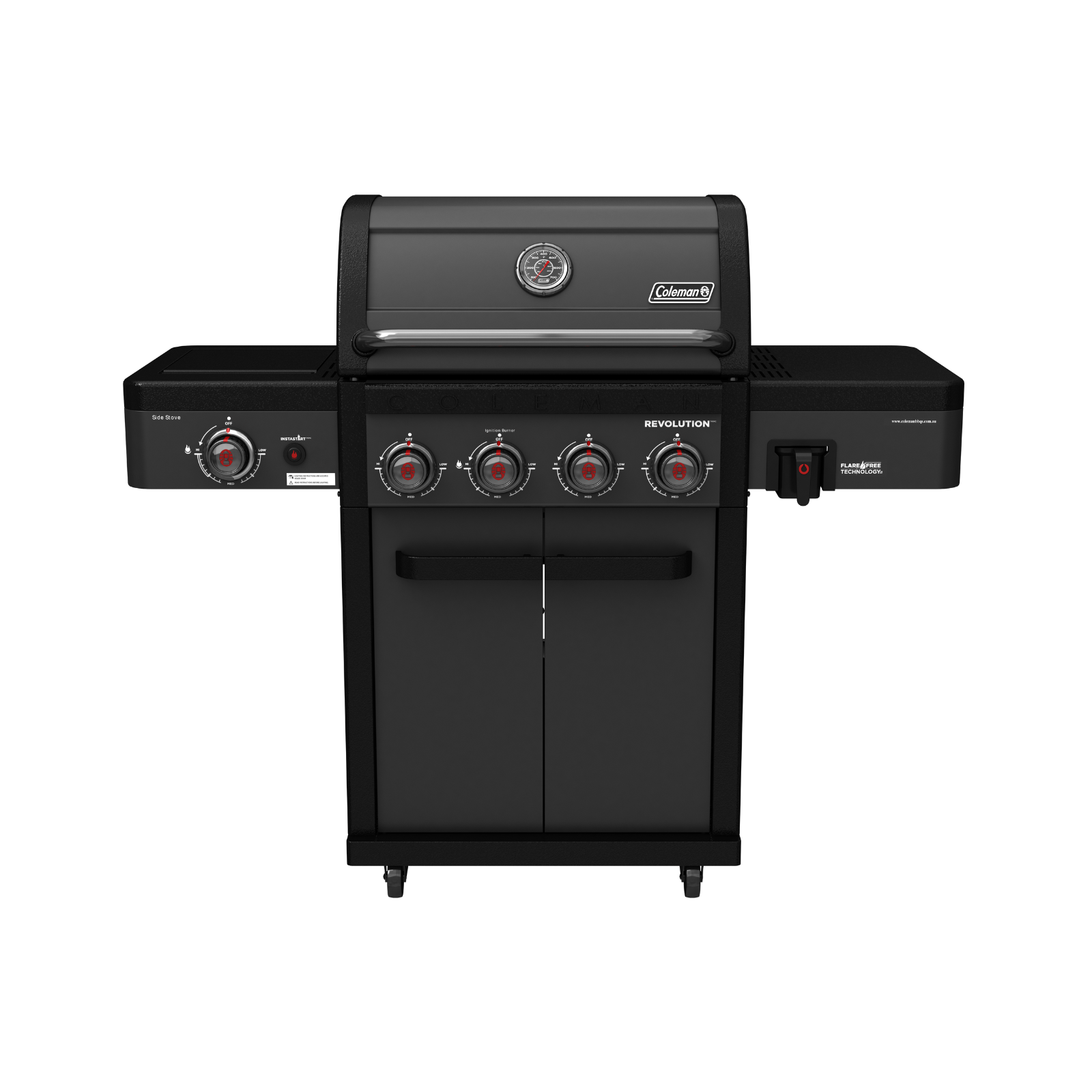Coleman Revolution 4 Burner BBQ w/Side Burner Black Matte REV4BMA