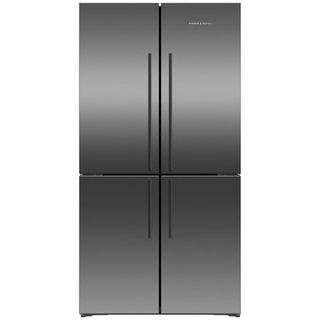 Fisher & Paykel 538L Quad Door Refrigerator Black Stainless Steel RF605QDVB2