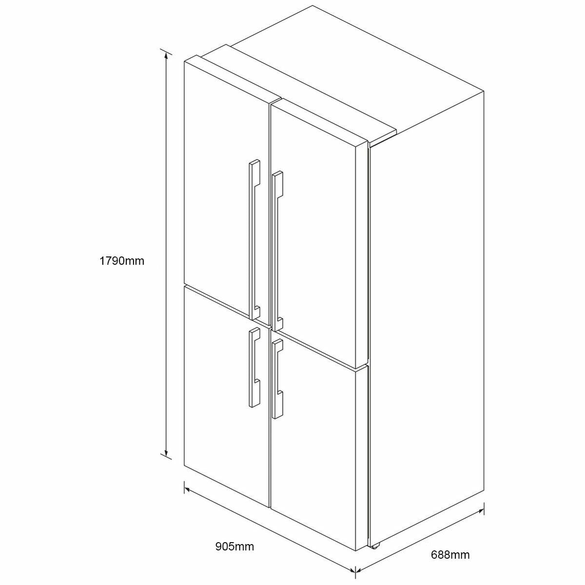 Fisher & Paykel 605L Quad Door Refrigerator Stainless Steel RF605QDVX2