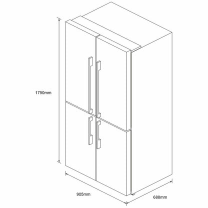 Fisher & Paykel 605L Quad Door Refrigerator Stainless Steel RF605QDVX2