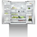 Open Fisher & Paykel French door fridge with bottom freezer