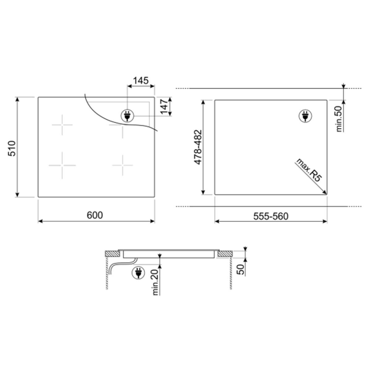 Smeg 60cm Induction Cooktop SAI3644B