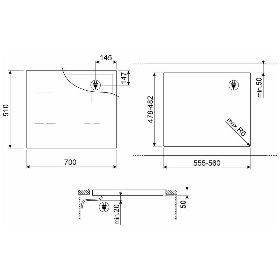 Smeg 70cm Induction Cooktop SAI4744D