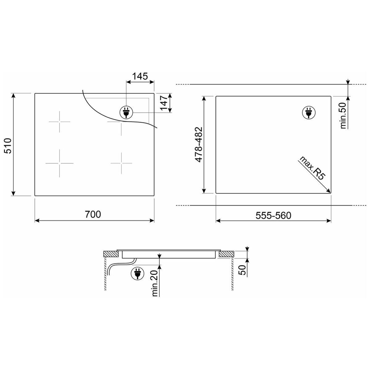 Smeg 70cm Induction Cooktop SAI4744D