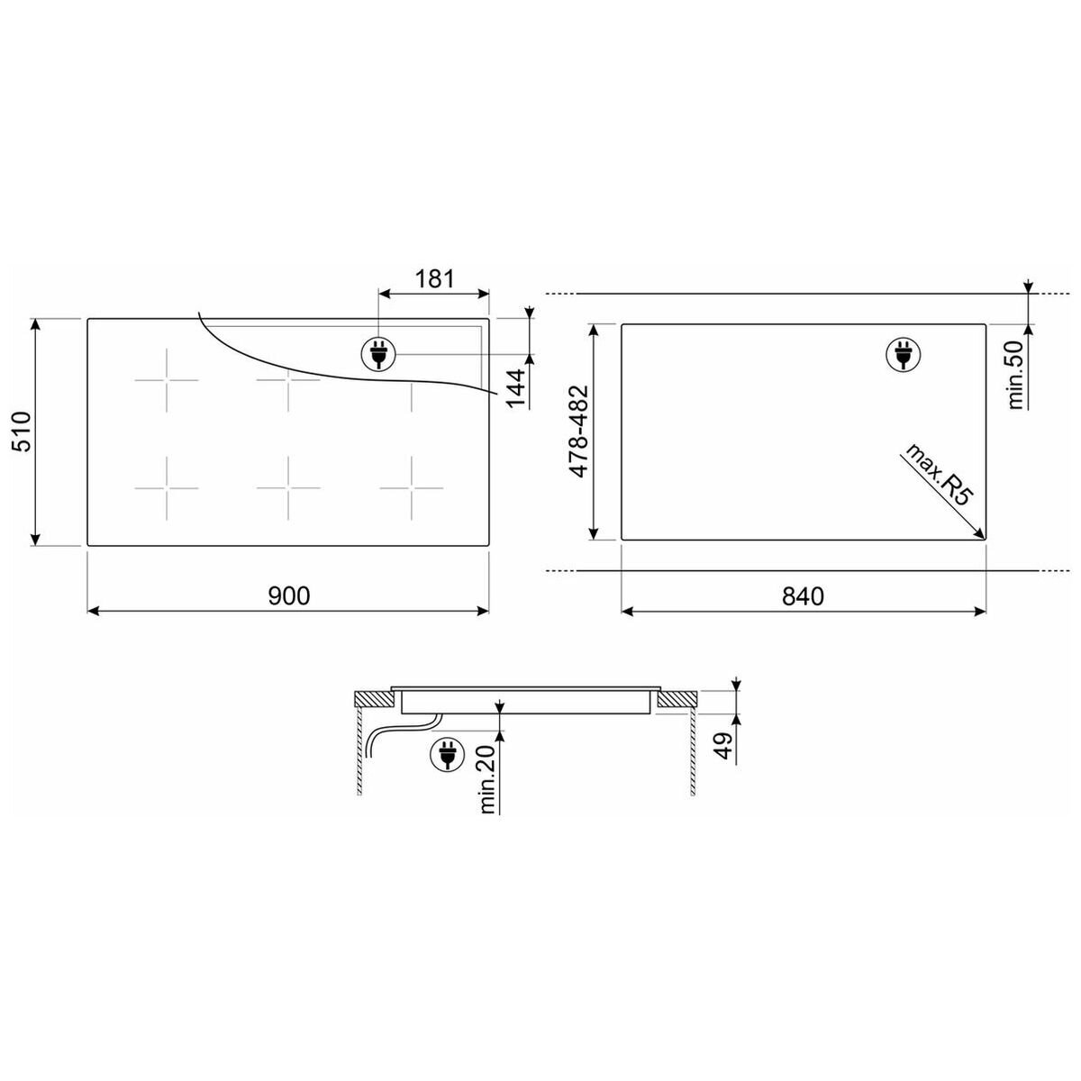 Smeg 90cm Induction Cooktop SAI4954D