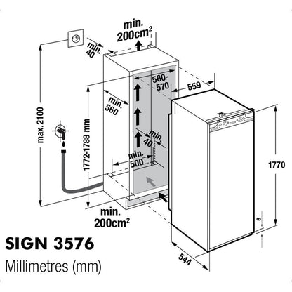 Liebherr Integrated Side-by-Side Fridge-Freezer Combination SIKB3550 & SIGN3576