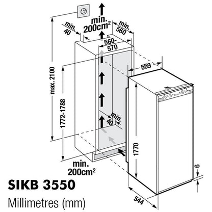 Liebherr Integrated Side-by-Side Fridge-Freezer Combination SIKB3550 & SIGN3576