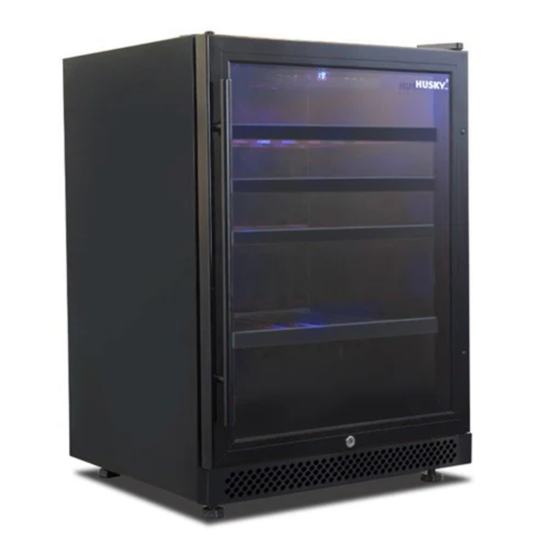 Husky Riserva 154L Single Zone Wine Fridge Black HUSWS54SMBZY