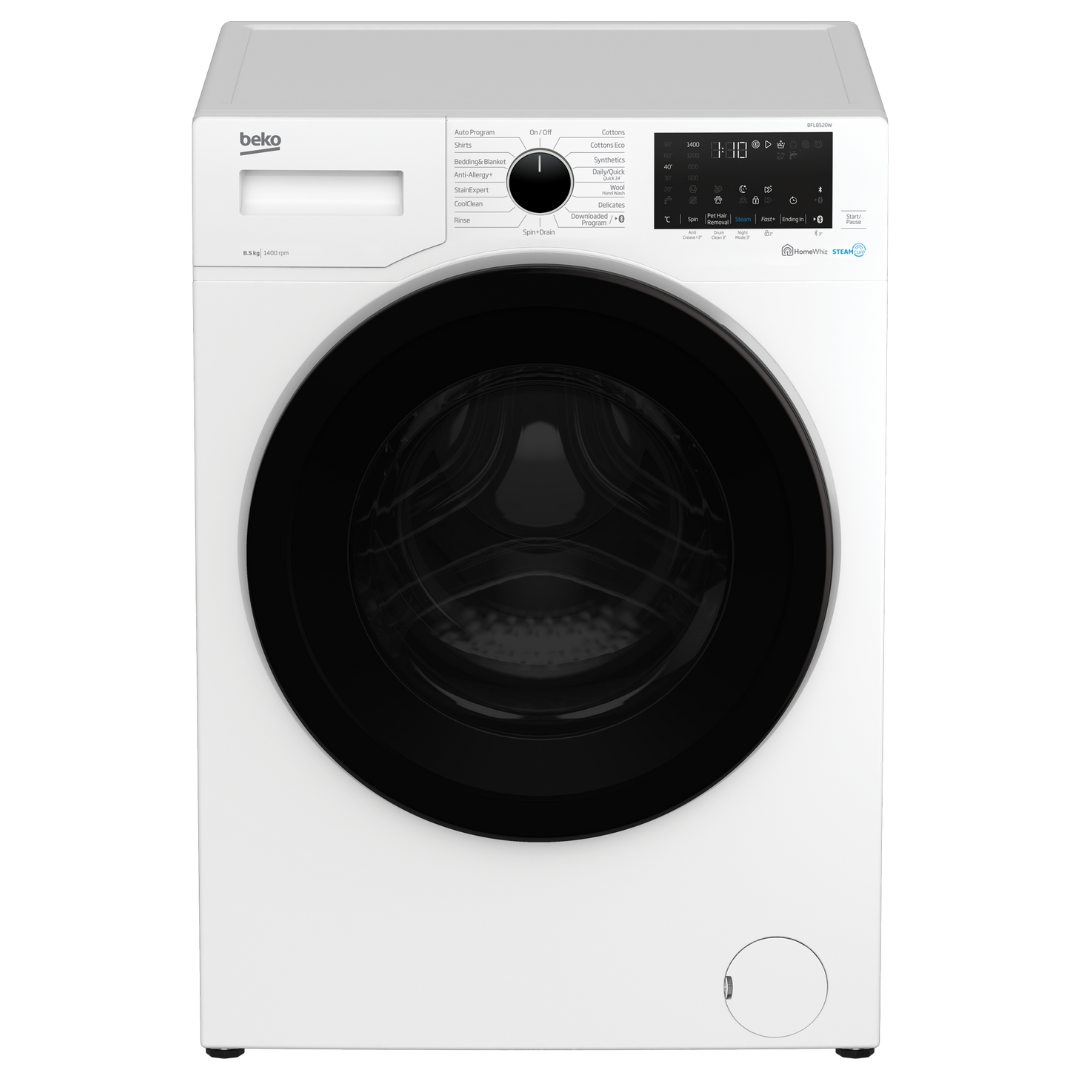 Beko 8.5kg SteamCure Front Load Washing Machine with Bluetooth BFL8520W