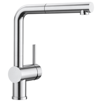 Blanco LINUS-S Mixer with Pull Out Tap PVD Brushed Steel 526785
