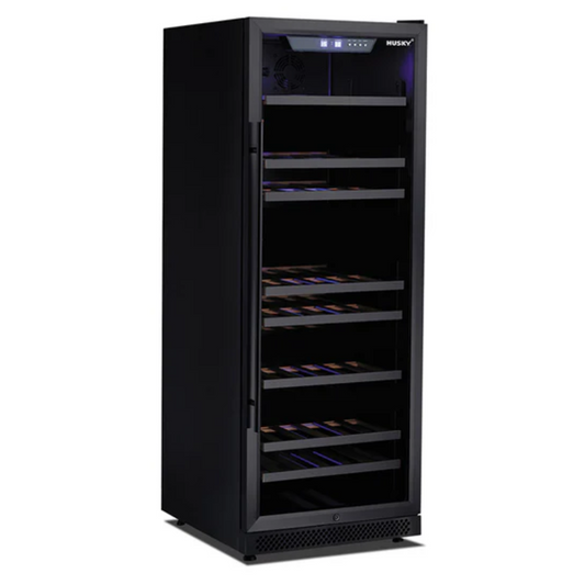 Husky Riserva 380L Dual Zone Wine Fridge in Black HUSWS128DMBZY