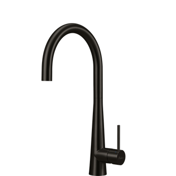 Oliveri Essente 316 Stainless Steel Goose Neck Mixer Brushed Black SS31620-BL