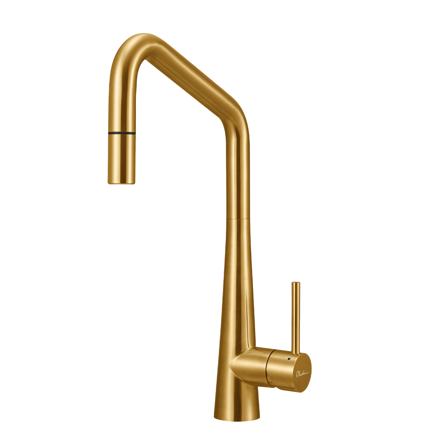 Oliveri Essente 316 Stainless Steel Square Goose Neck Pull Out Mixer Brushed Gold SS31675-AU