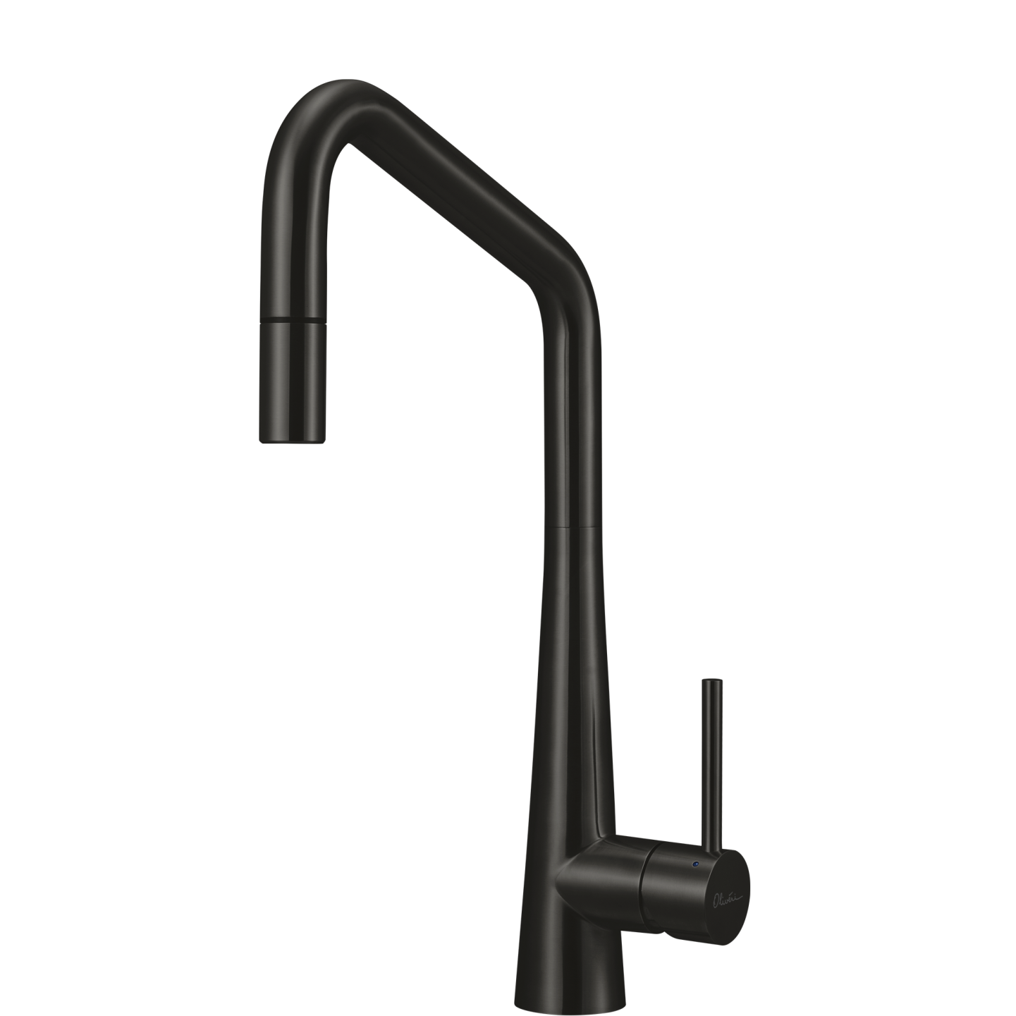 Oliveri Essente 316 Stainless Steel Square Goose Neck Pull Out Mixer Brushed Black SS31675-BL