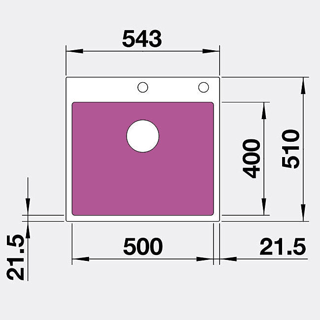 Blanco Subline Single Bowl Inset Sink with Tap Ledge White SUB500IFAWK5
