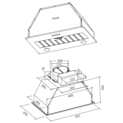 Schweigen 60cm UnderMount On Board Motor Rangehood Matte Black SWU-6B