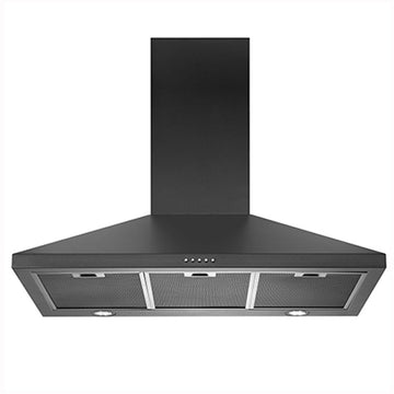 Schweigen 90cm Wallmount Canopy Rangehood Matte Black TRI-900B