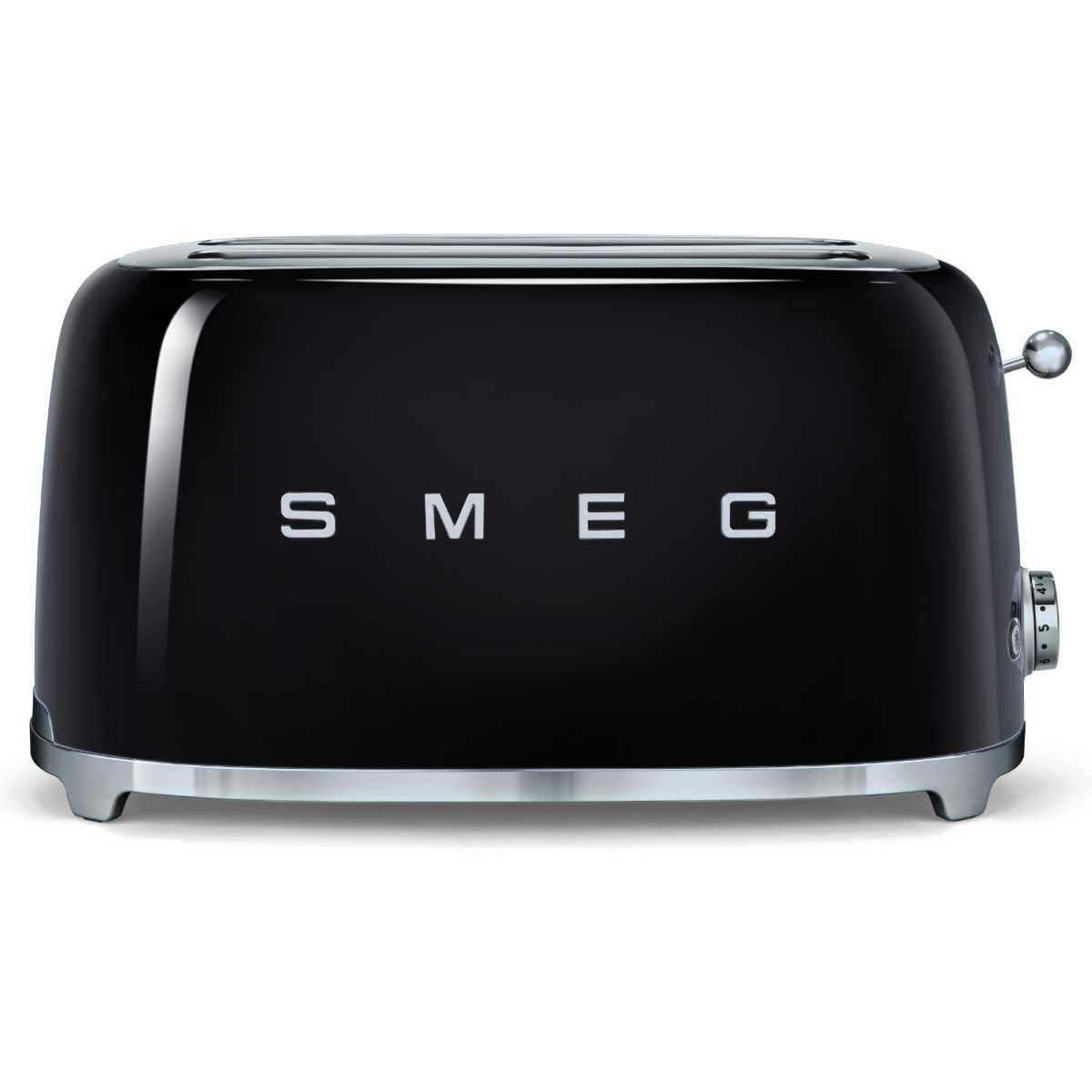 Smeg Black 50s Retro Style 4 Slice Toaster TSF02BLAU