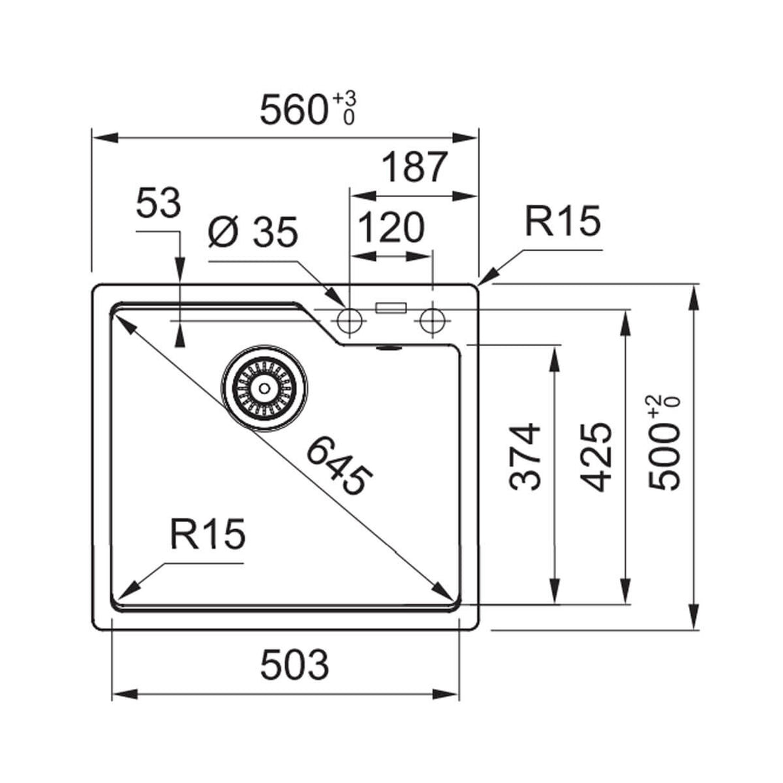 Franke Urban Fragranite 560mm Single Bowl Topmount Sink Polar White UBG610-56PW