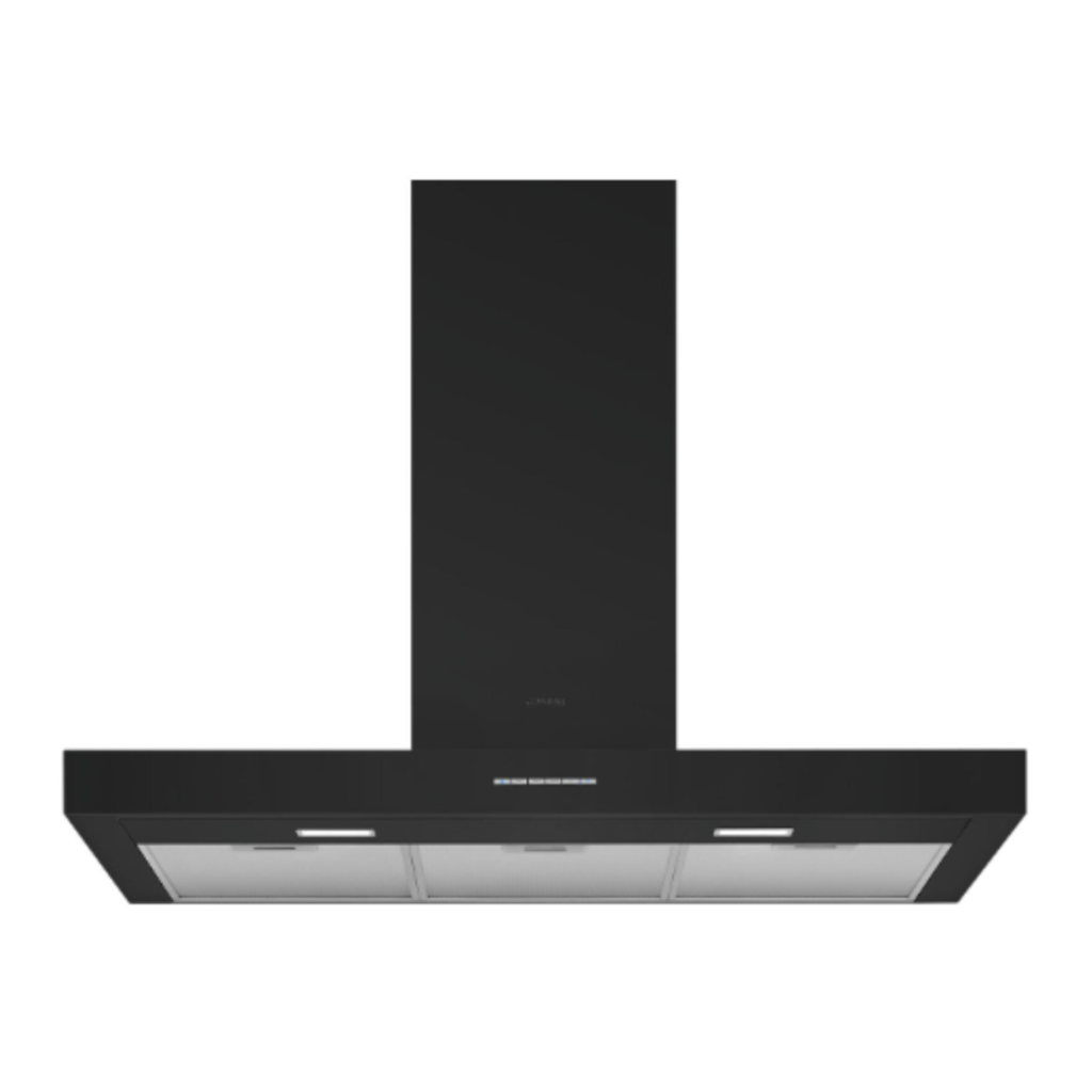 Smeg 90cm Matt Black Canopy Rangehood KBTAU900MNE
