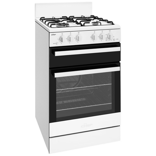 Chef 54cm Freestanding Gas Oven/Stove CFG503WBNG