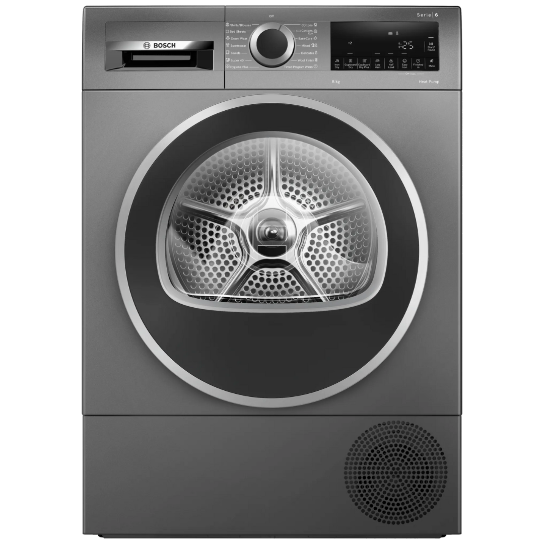 Bosch Series 6 8kg Heat Pump Dryer Dark Grey WQG235DRAU