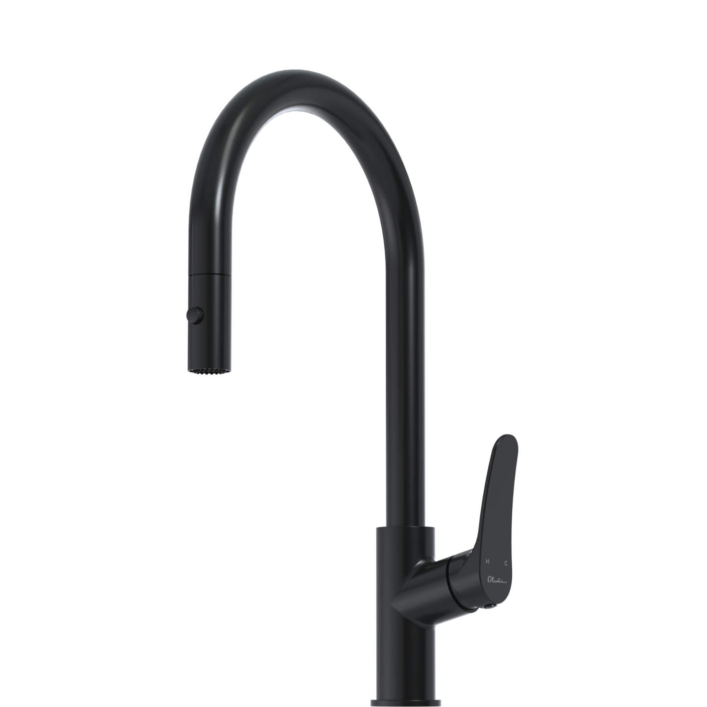 Oliveri Verona Pull out Goose Neck Mixer Tap Matte Black VA306516MB-P